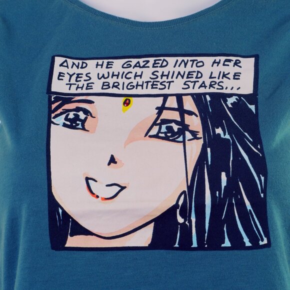 Vintage 90s Moschino Jeans Comic Anime Manga Print T Shirt Size 10 NWOT Rare - Picture 5 of 10